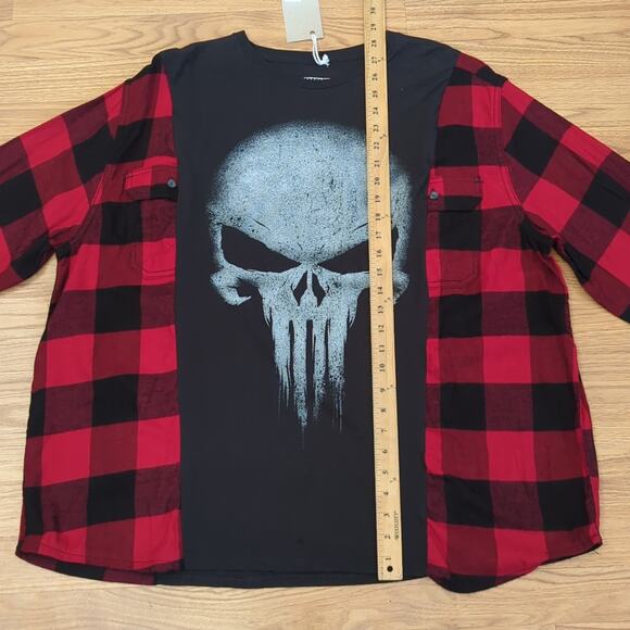 Punisher Flannel shirt / sweatshirt oversized style  XL - Picture 4 of 7